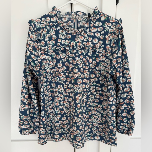 Michelle Mcdowell Tops - Michele McDowell Navy Floral Blouse